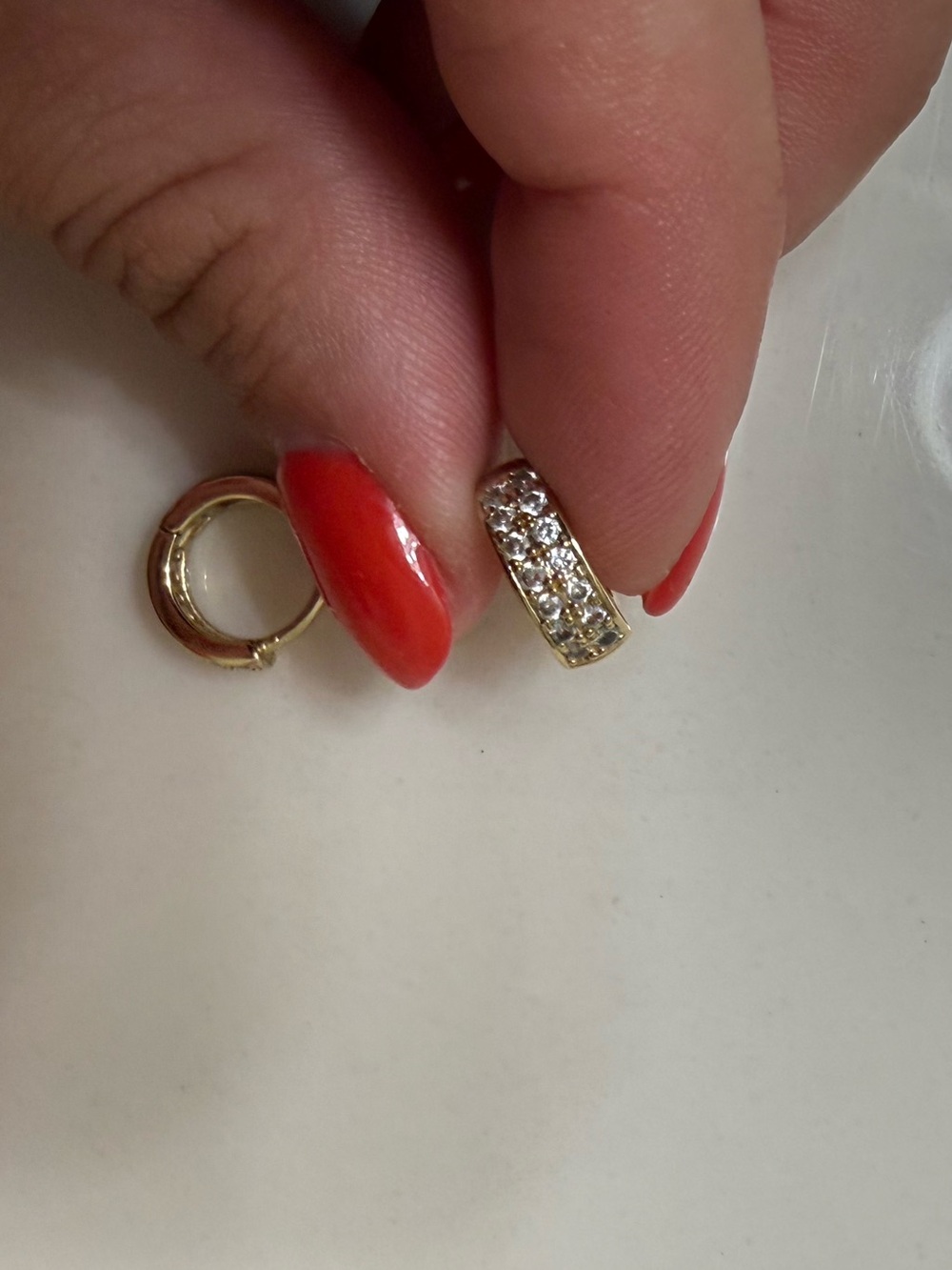 Double Row Pave Huggie Earrings